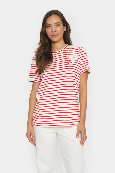 Flame Scarlet/White XS size 8 - SAINT TROPEZ JUCIA T SHIRT