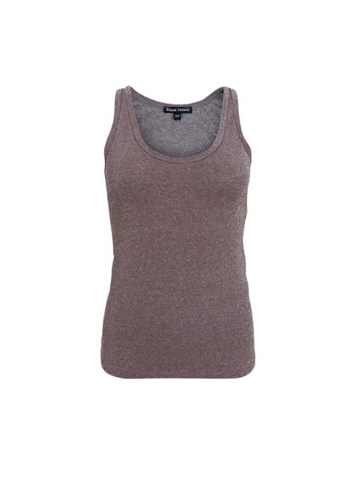 BLACK COLOUR FAYE LUREX VEST TOP