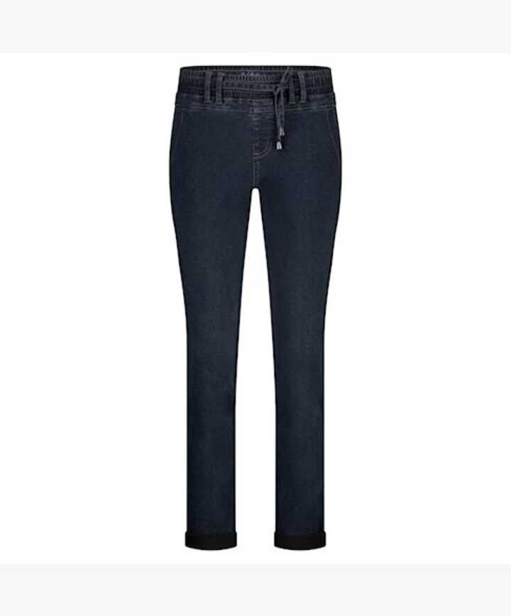 RED BUTTON TESSY DENIM RIB JOGGERS