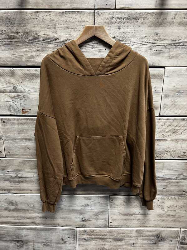 COTTON RIBBED NECK HOODY